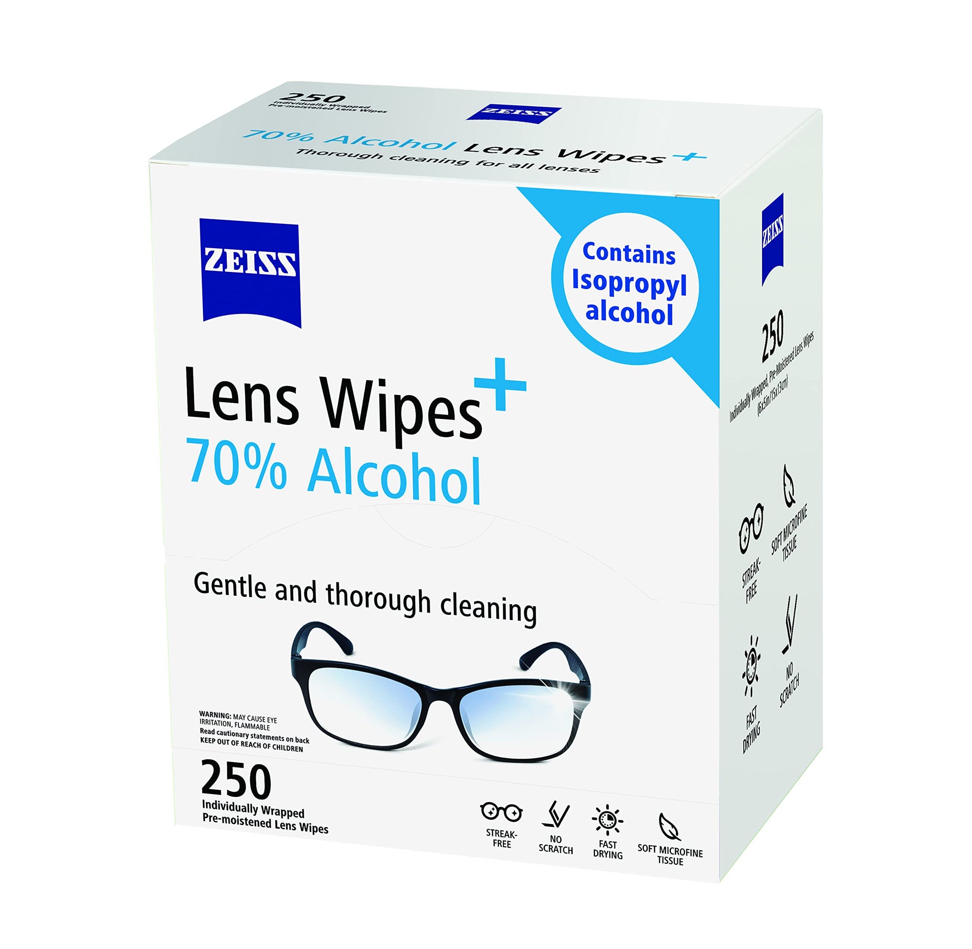 Pre Moistened Lens Cleaning Wipes with 70% Alcohol (250 Count) - ModHome Supplies