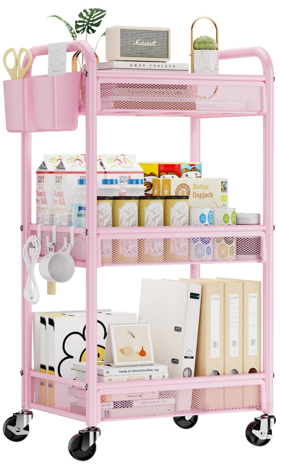 3 Tier Metal Rolling Cart