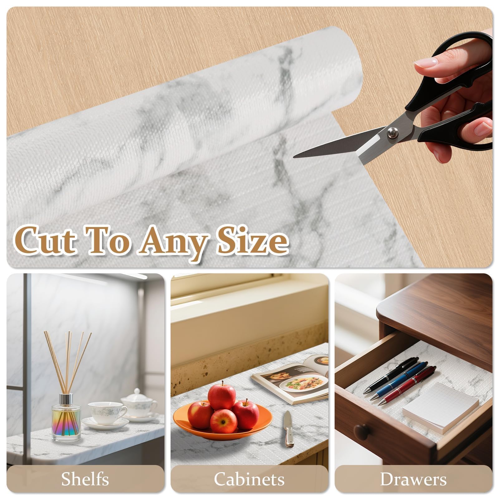 Drawer and Shelf Liner for Kitchen Cabinet Non Adhesive Non Slip 12in x 20FT (20 Sq Ft)