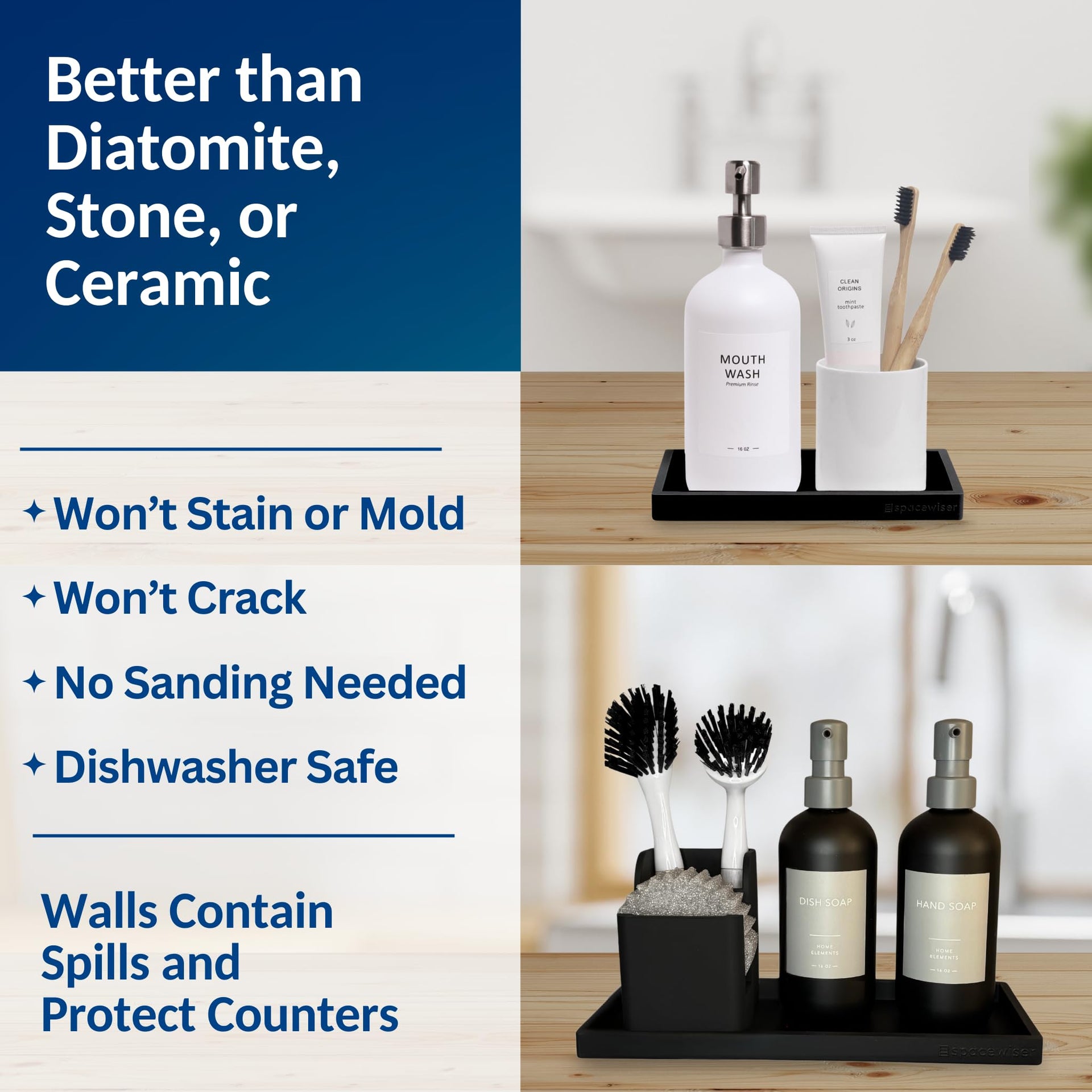 Countertop & Vanity Silicone Tray (2 Count)