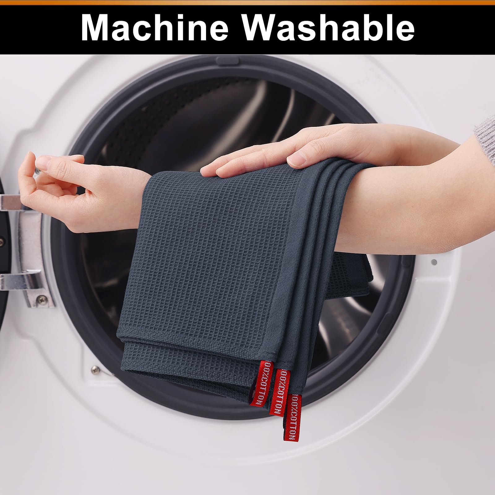 100% Cotton Waffle Weave Dish Cloths (6 Count)