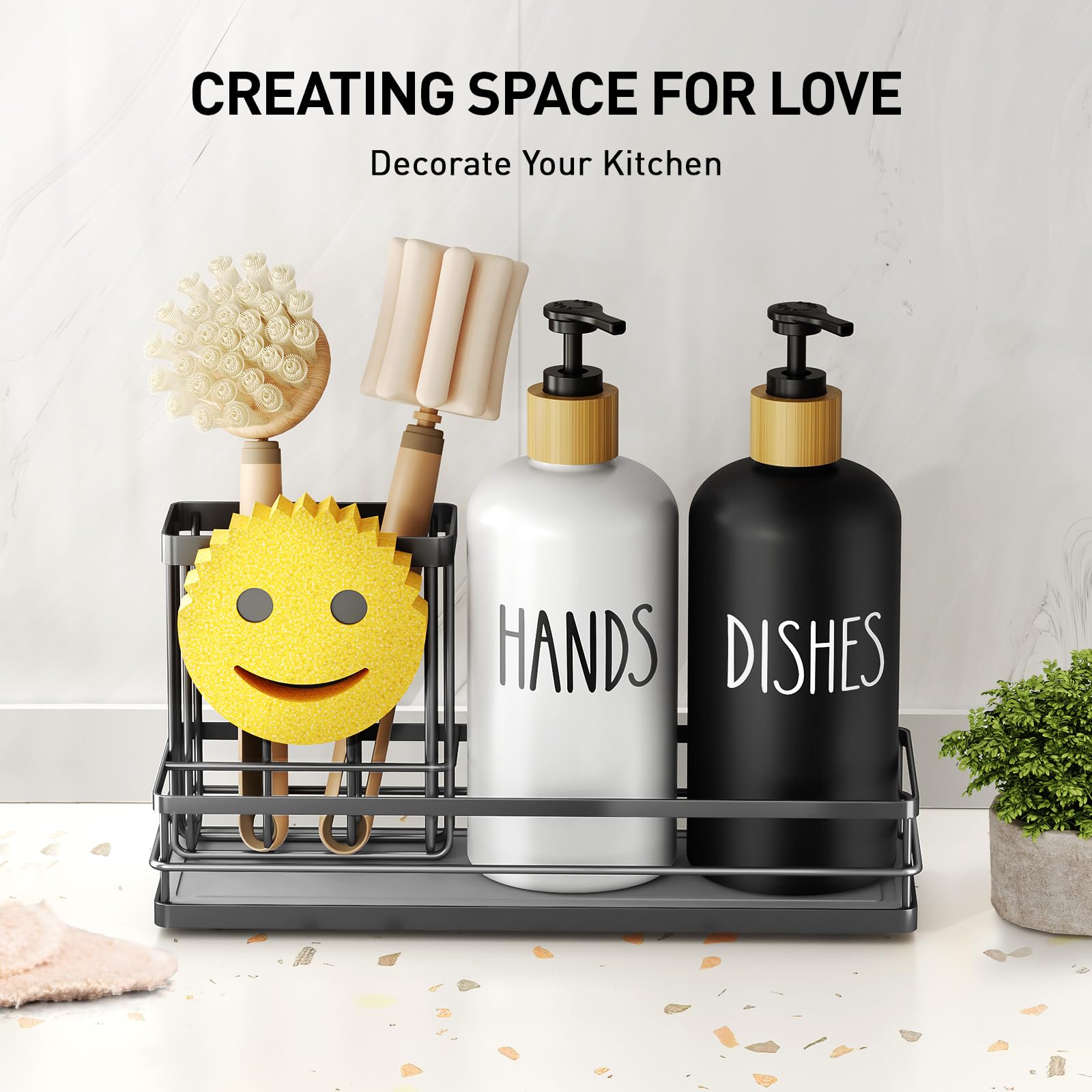 Kitchen Dish Soap Dispenser Set