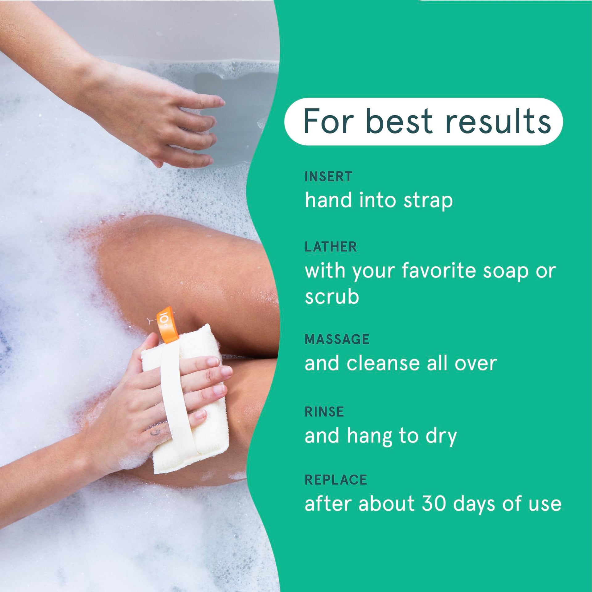 Organic Cotton Small Exfoliating Body Scrubber (3 Count)