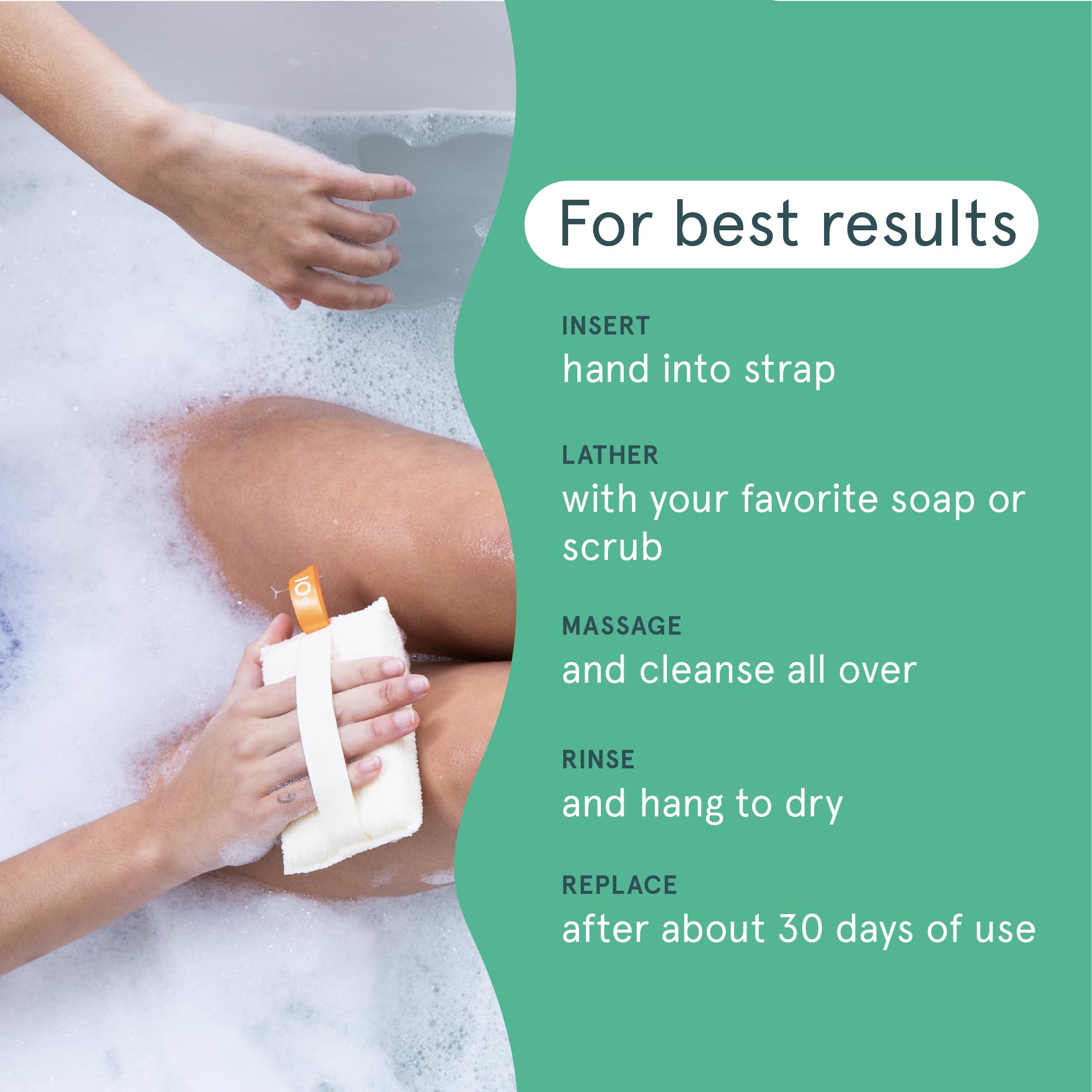 Organic Cotton Small Exfoliating Body Scrubber (3 Count)