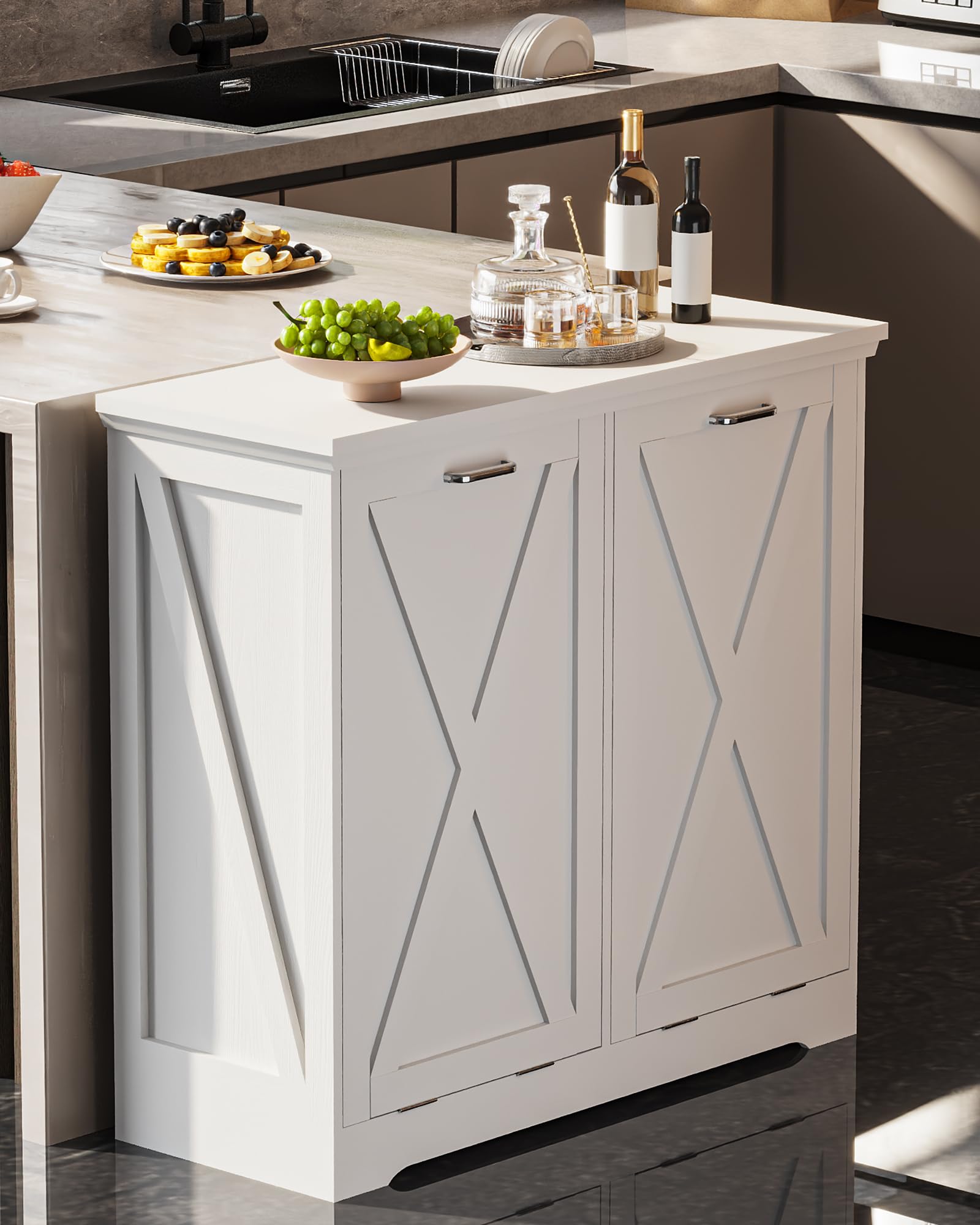 Double Tilt Out Trash Can Cabinet with Deodorising Function