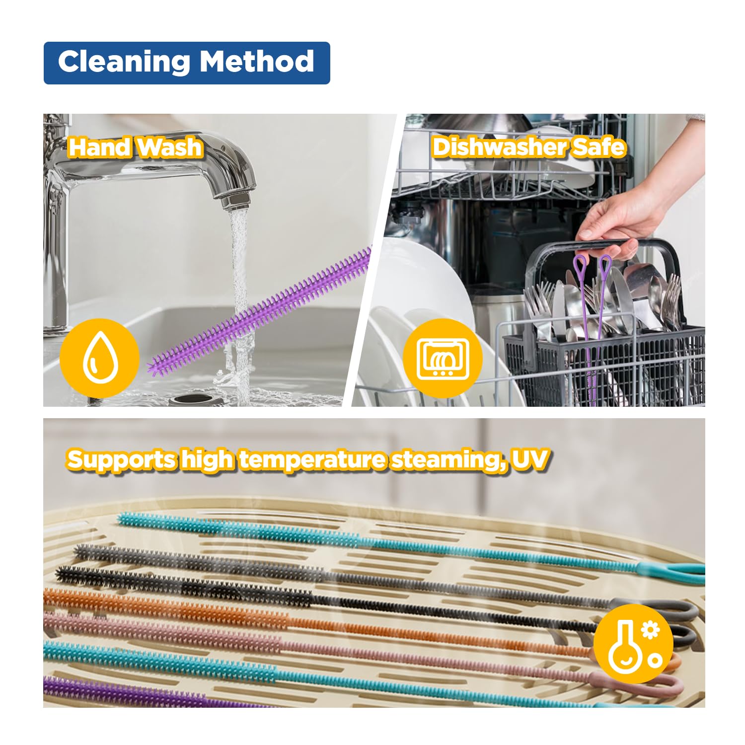 Silicone Straw Cleaner Brush (2 Count)