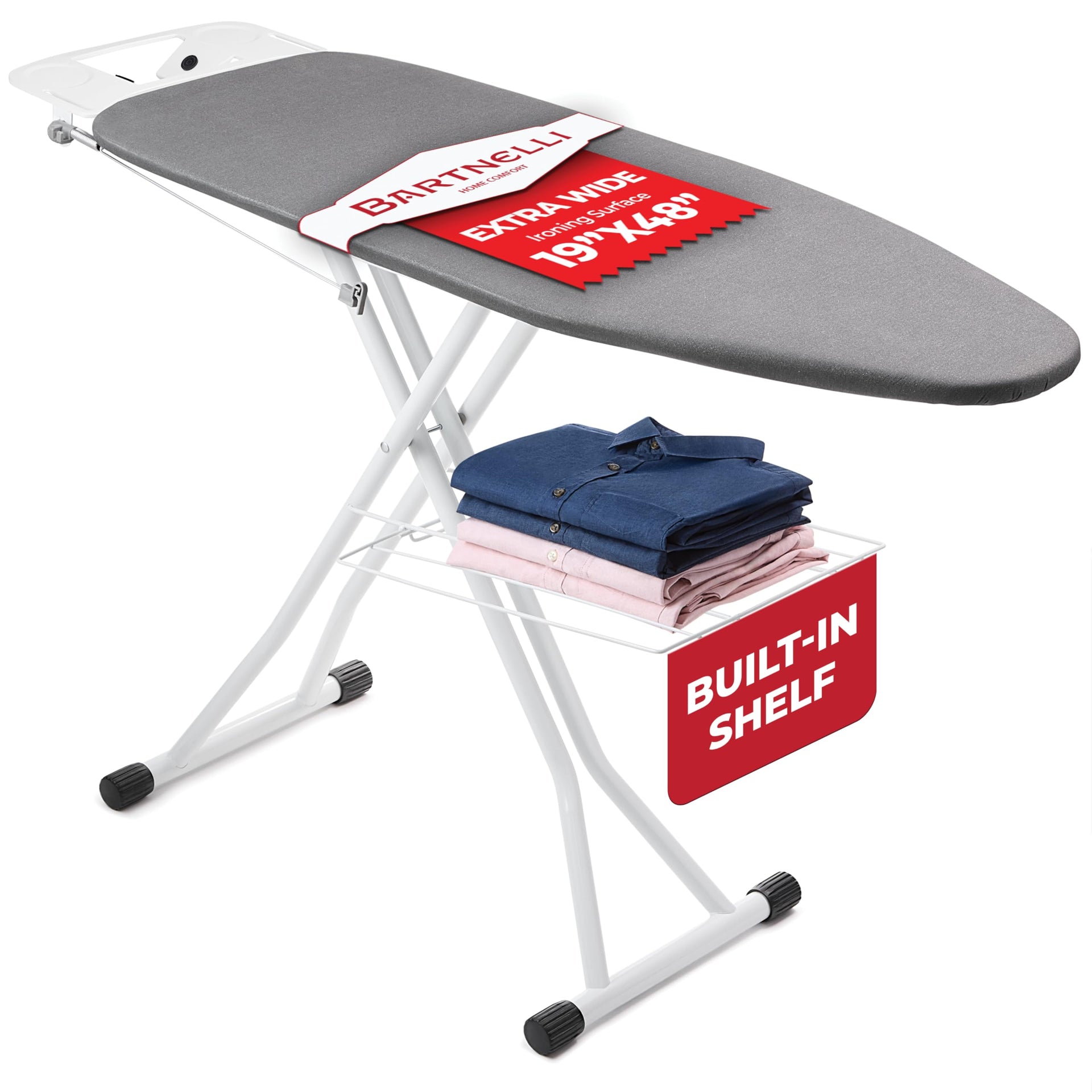 Extra Wide Pro Ironing Board 19x48 Ironing Surface with Iron Rest