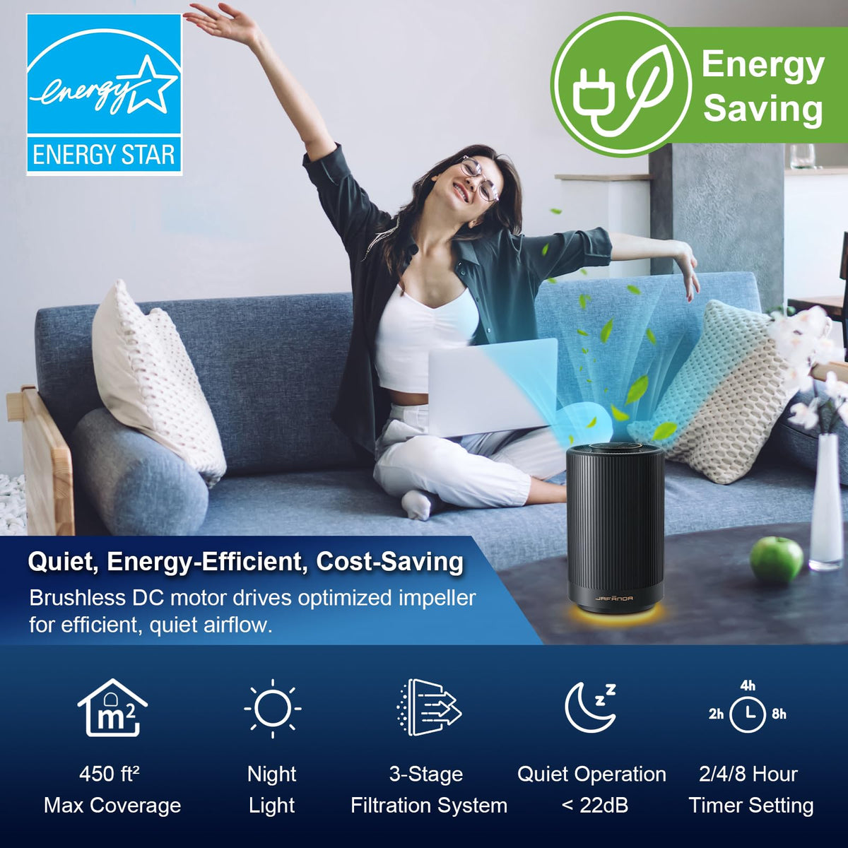 Jafanda Air Purifiers for Home Bedroom