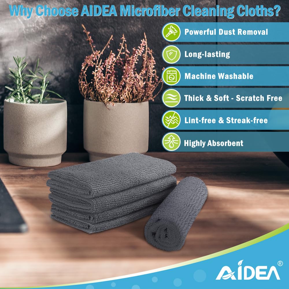 Microfiber Cleaning Cloth Grey (50 Count)