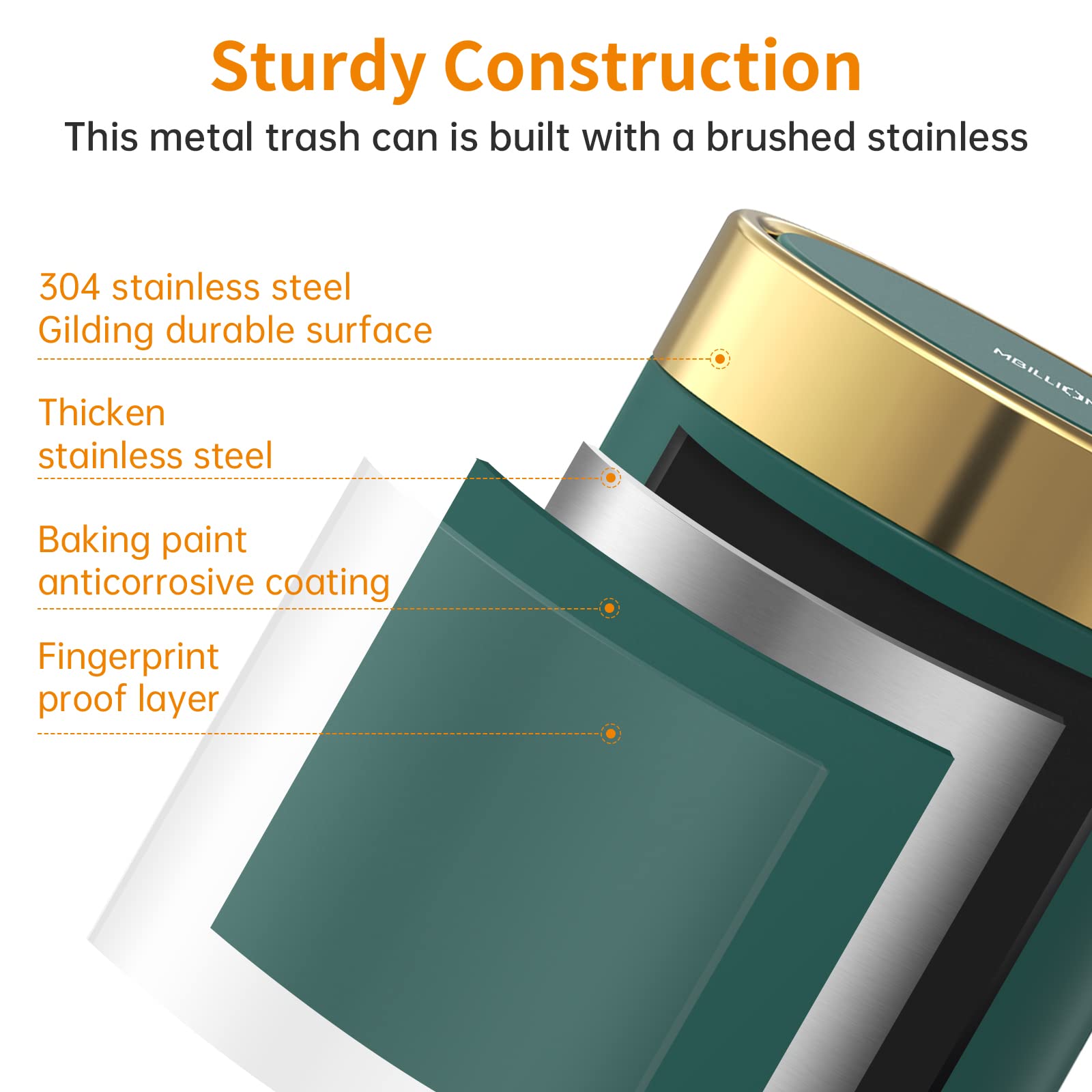0.4 Gal Dark Green Desktop Mini Swing Lid Trash Can