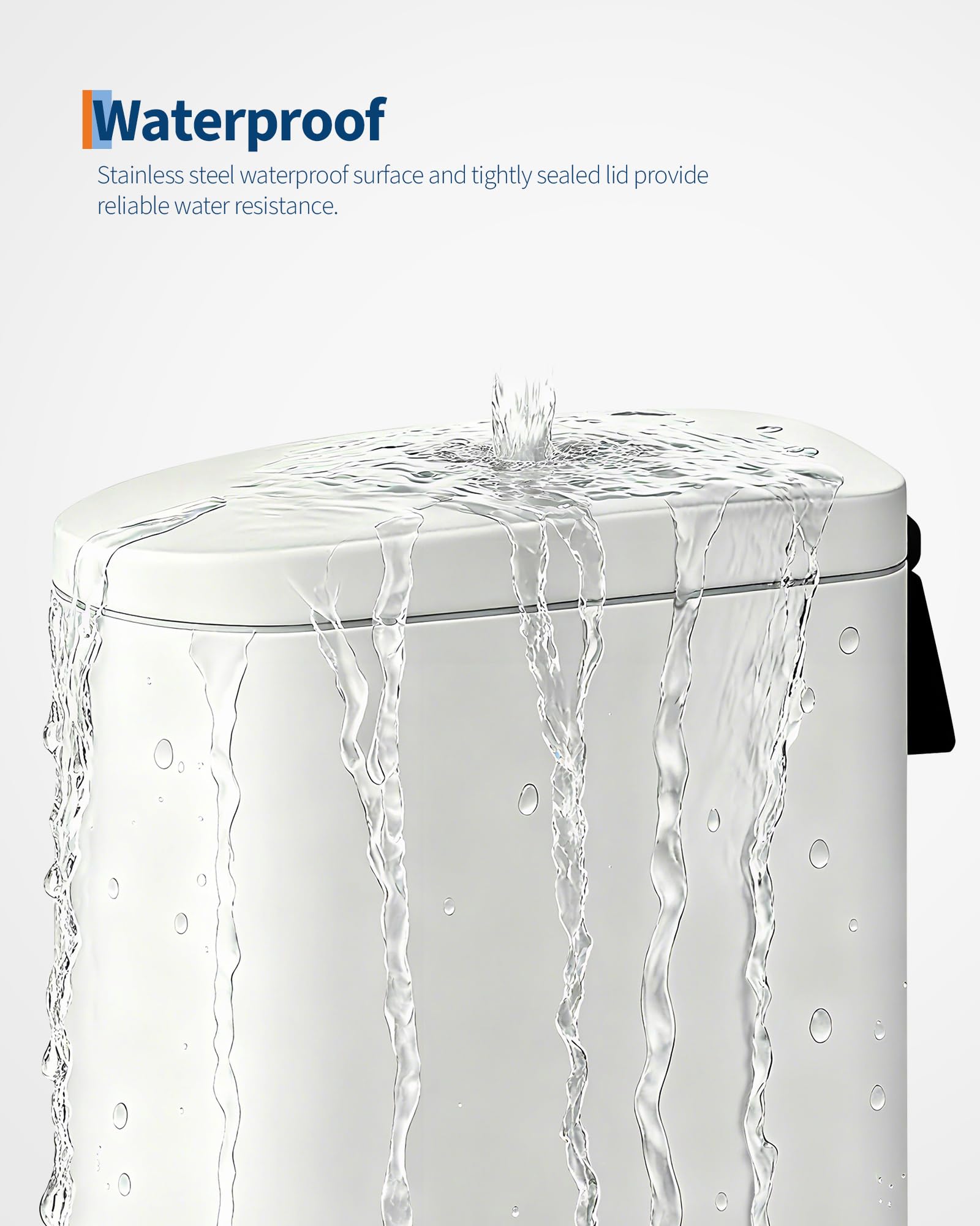 13 gal 50 L Metal Kitchen Trash Can with Lid