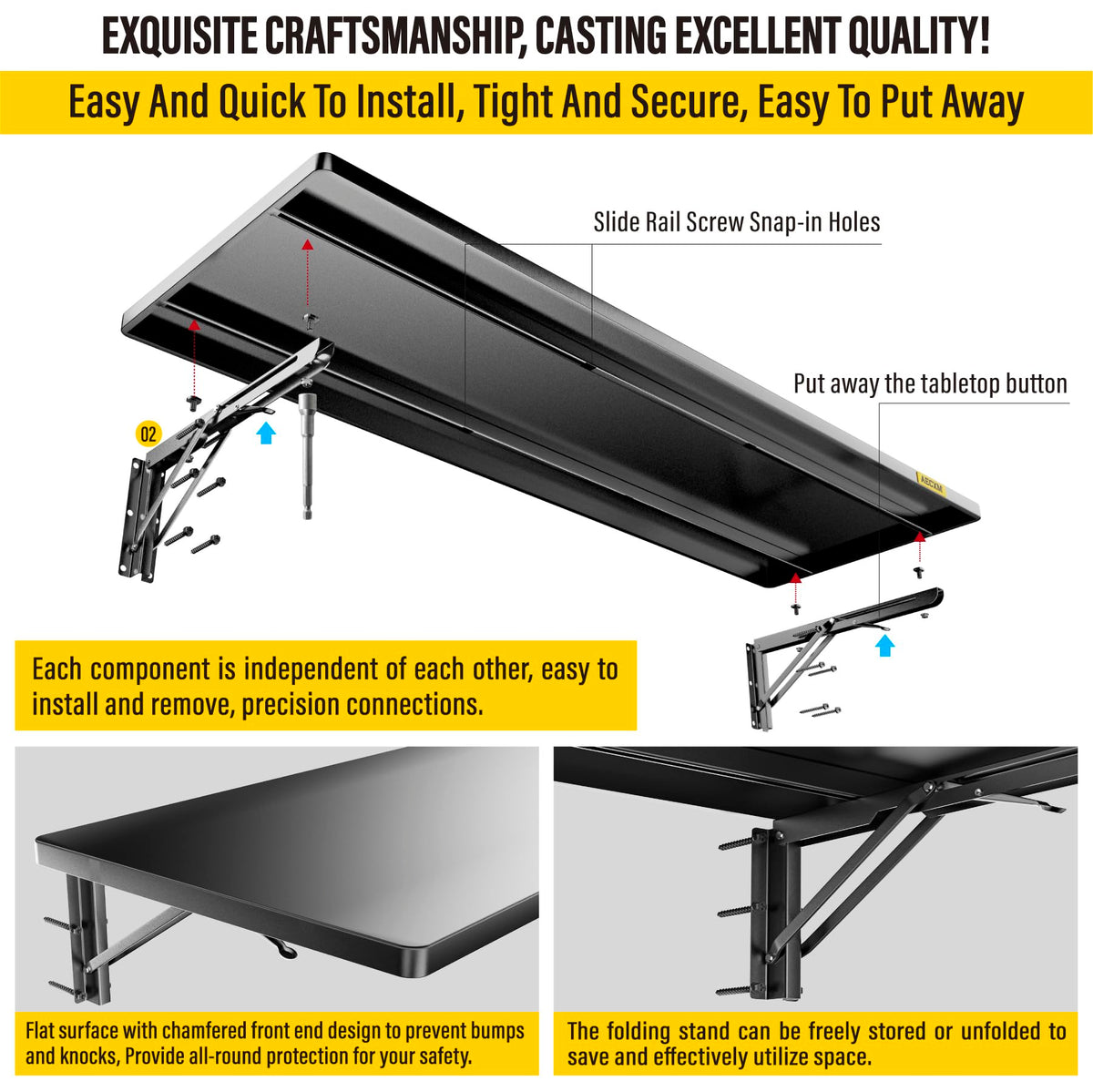 1.2x3ft Adjustable Rail Type Folding Storage Rack Shelf
