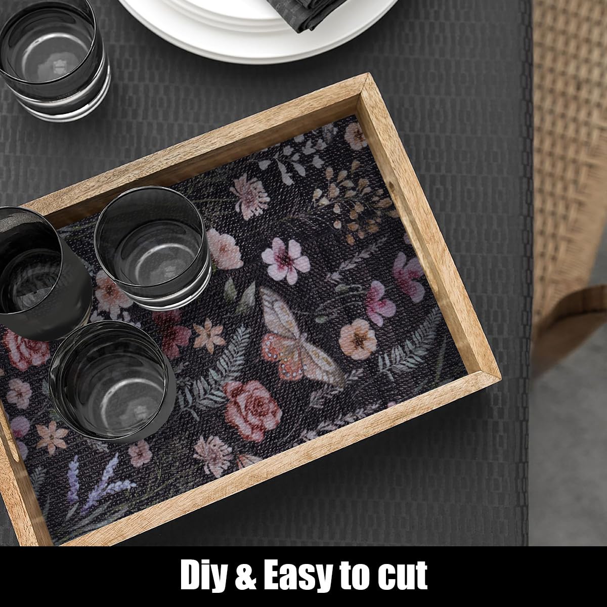 24IN x 10FT Butterfly Shelf and Drawer Liner for Kitchen Cabinets