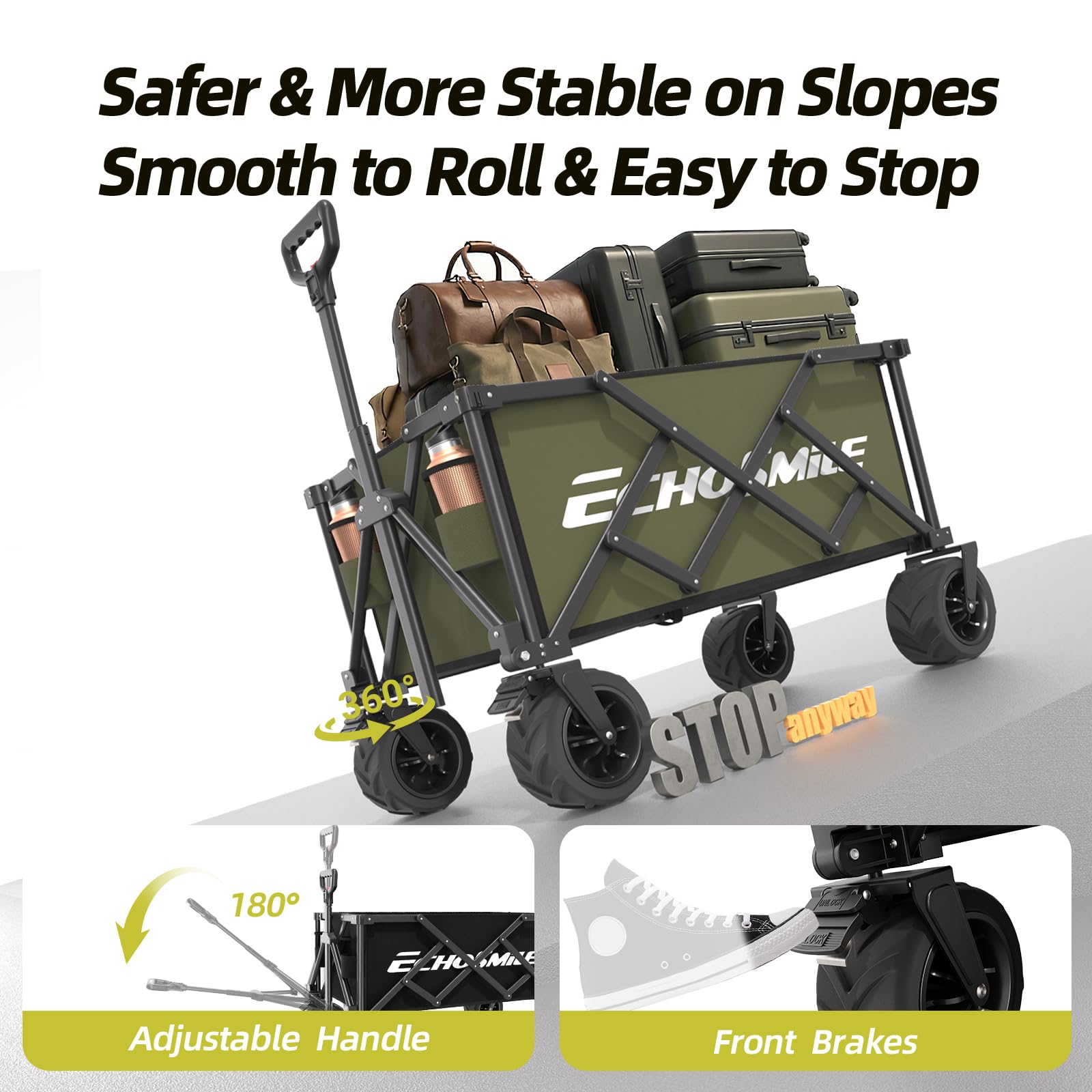 Wagons Carts Foldable Heavy Duty with 400Lbs Wt