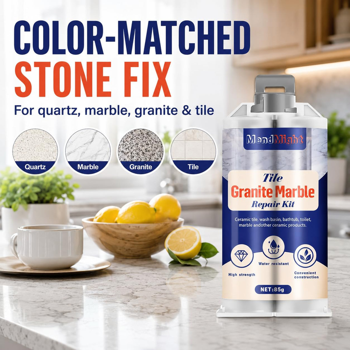 Quartz Countertop Repair Kit Color Match (2.9983 Ounce)