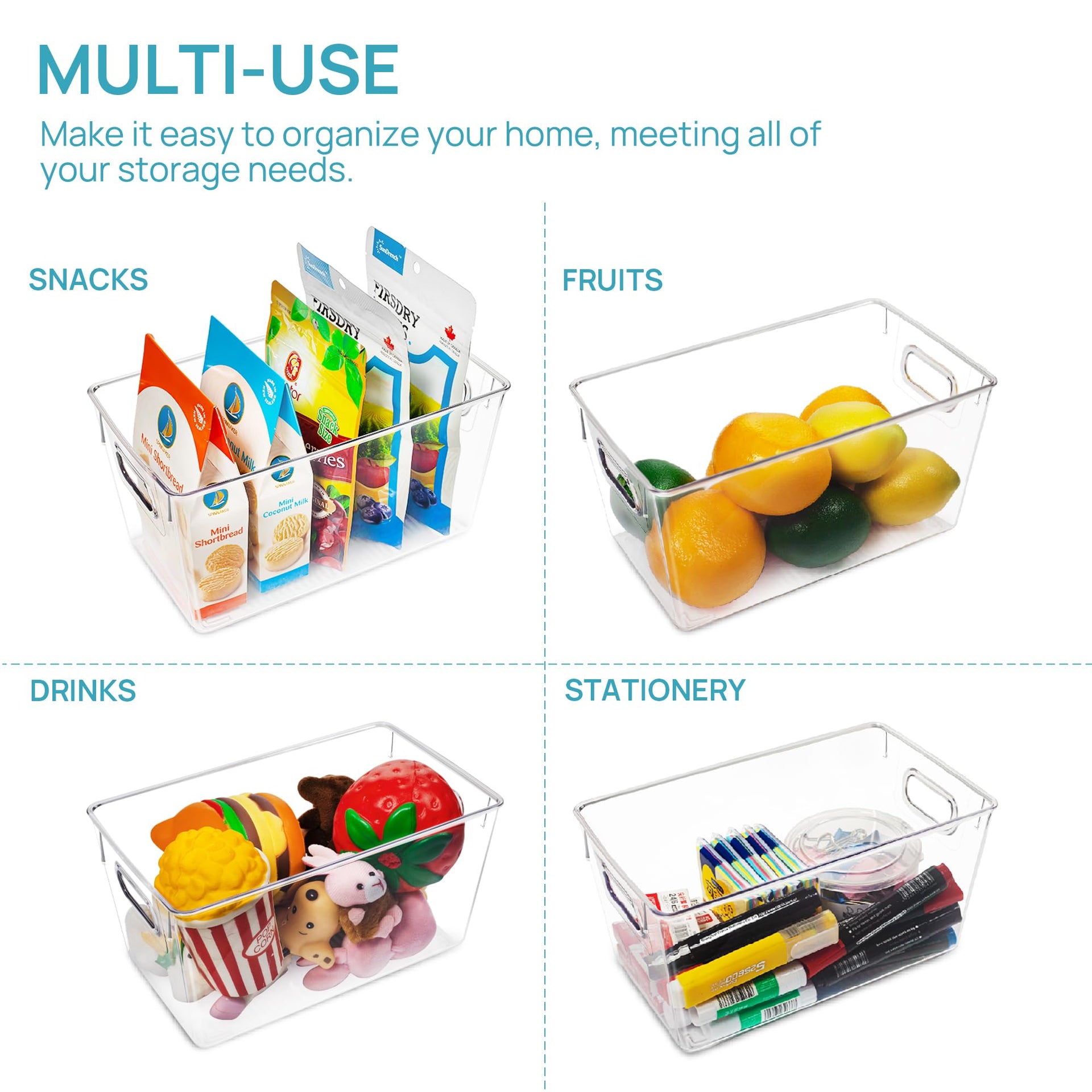 2 Pack Clear Storage Bins (2 Count)