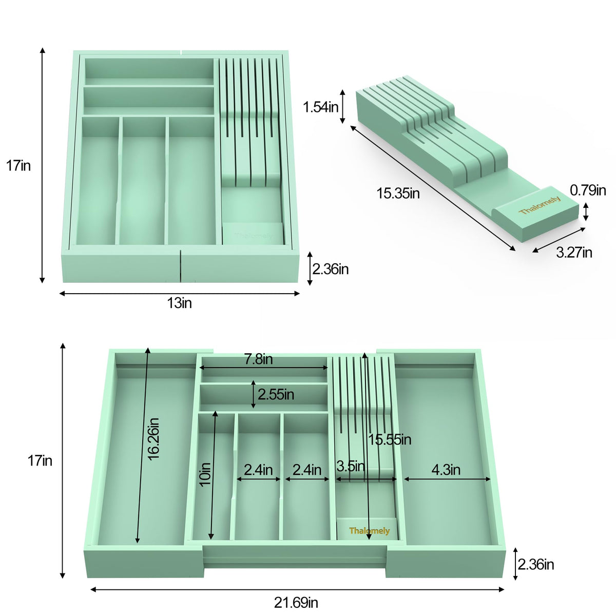 Bamboo Silverware Drawer Organizer