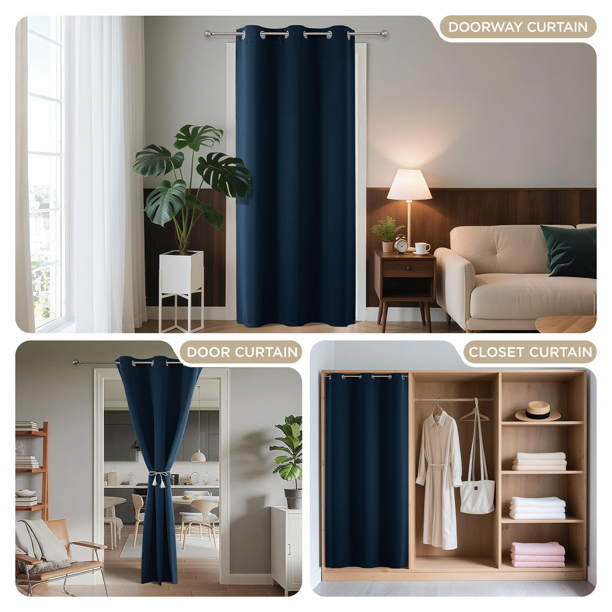Door Curtain Blackout Curtains for Doorway Privacy Closet Drapes