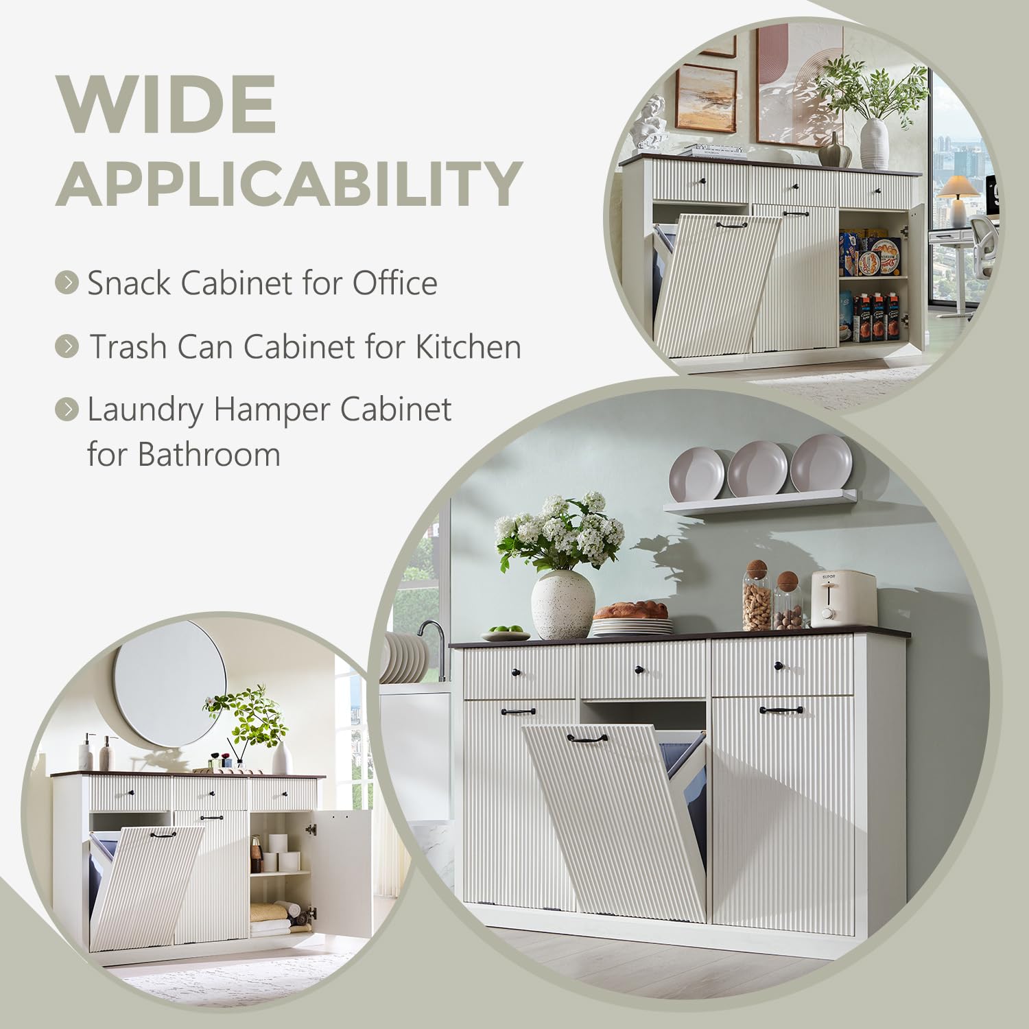 Triple Tilt Out Trash Can Cabinet