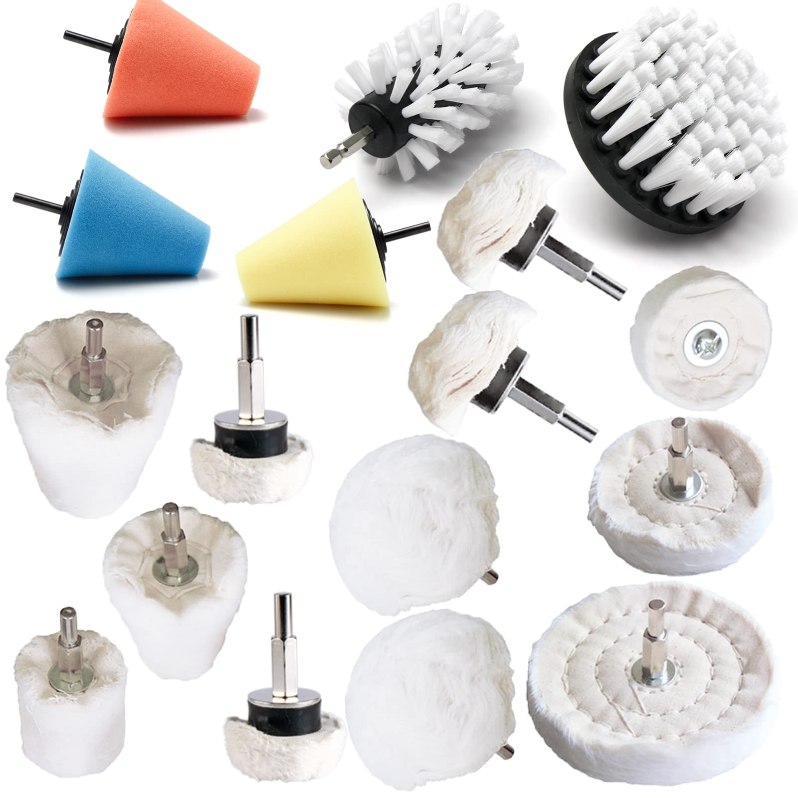 Polishing Pad Buffing Wheel Kit 17 Pack (17 Count)