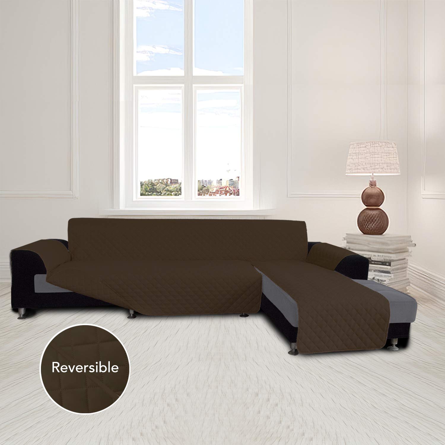 Reversible L Shape Sectional Couch Cover