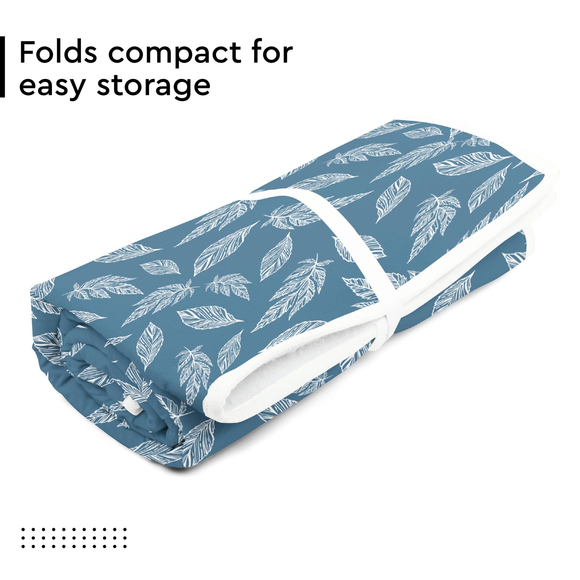 Ironing Mat Heat Resistant Pad 48"x28" Big Leaves Blue