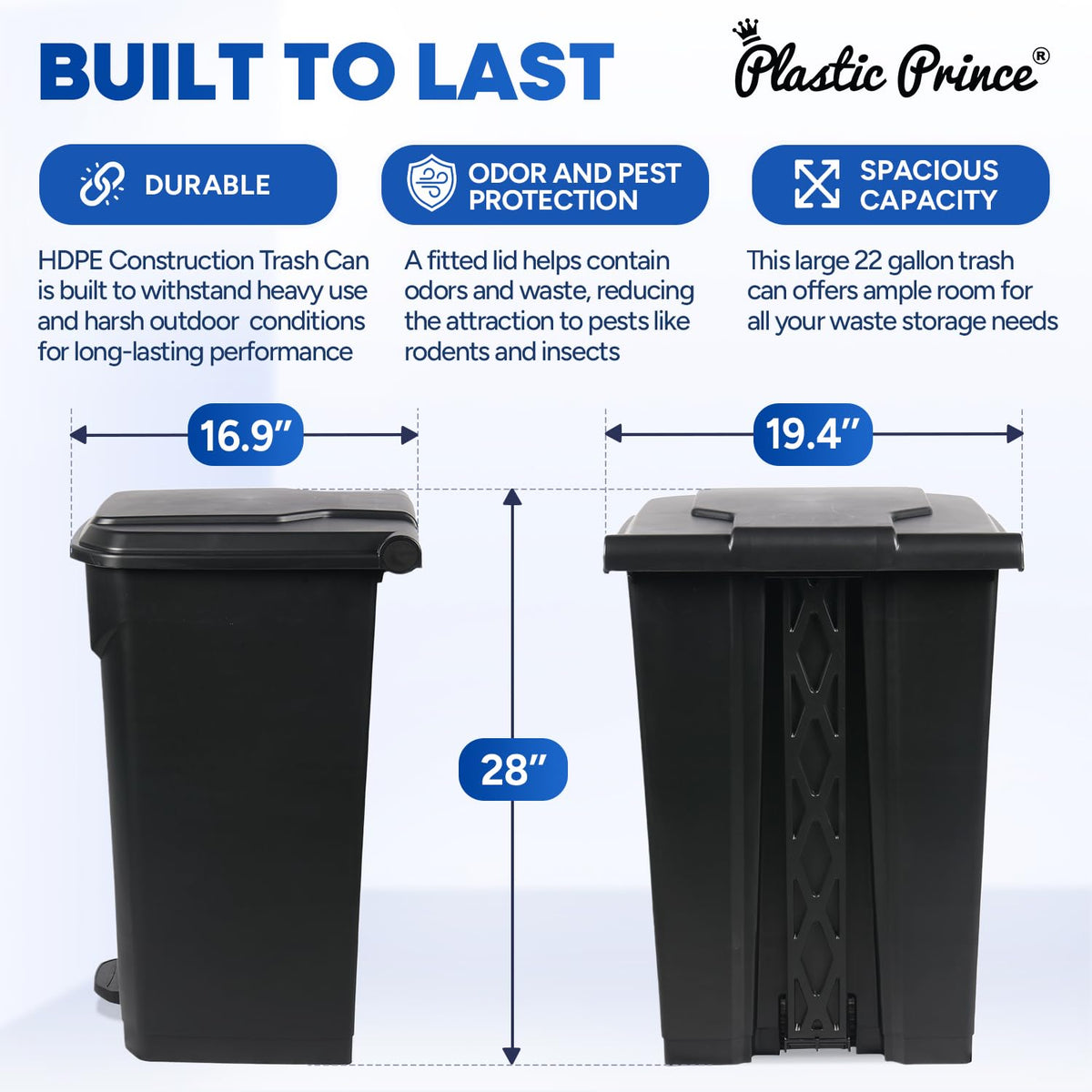 22 Gallon Step Trash Can for Kitchen