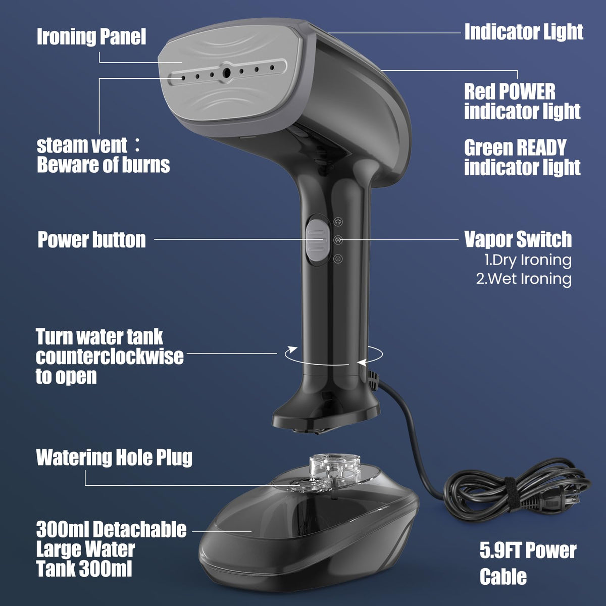 Powerful Handheld Fabric Steamer