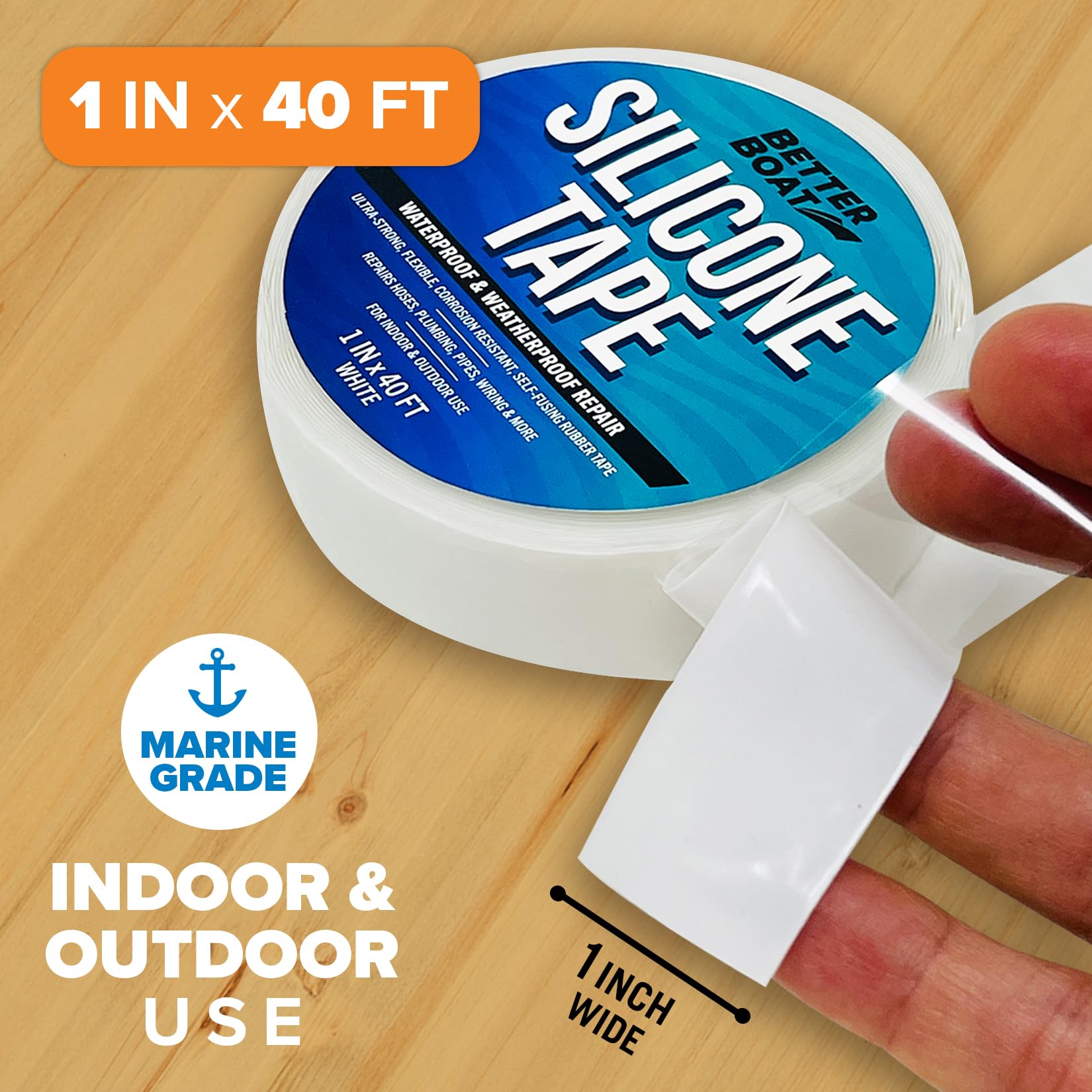 Self Fusing Silicone Tape Waterproof White (40 Foot)