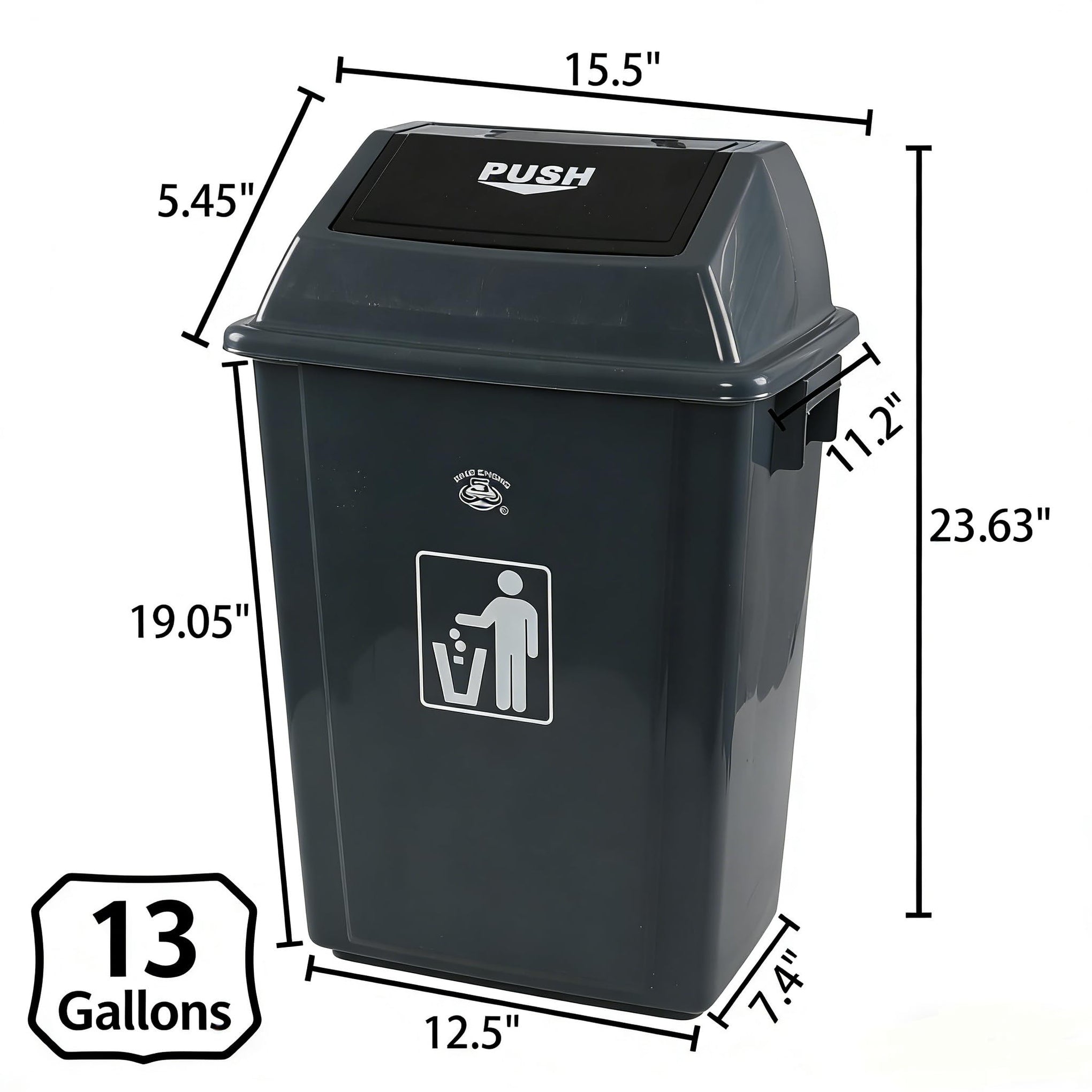 Kitchen Trash Can 13 Gallon with Swing Lid (4 Count)