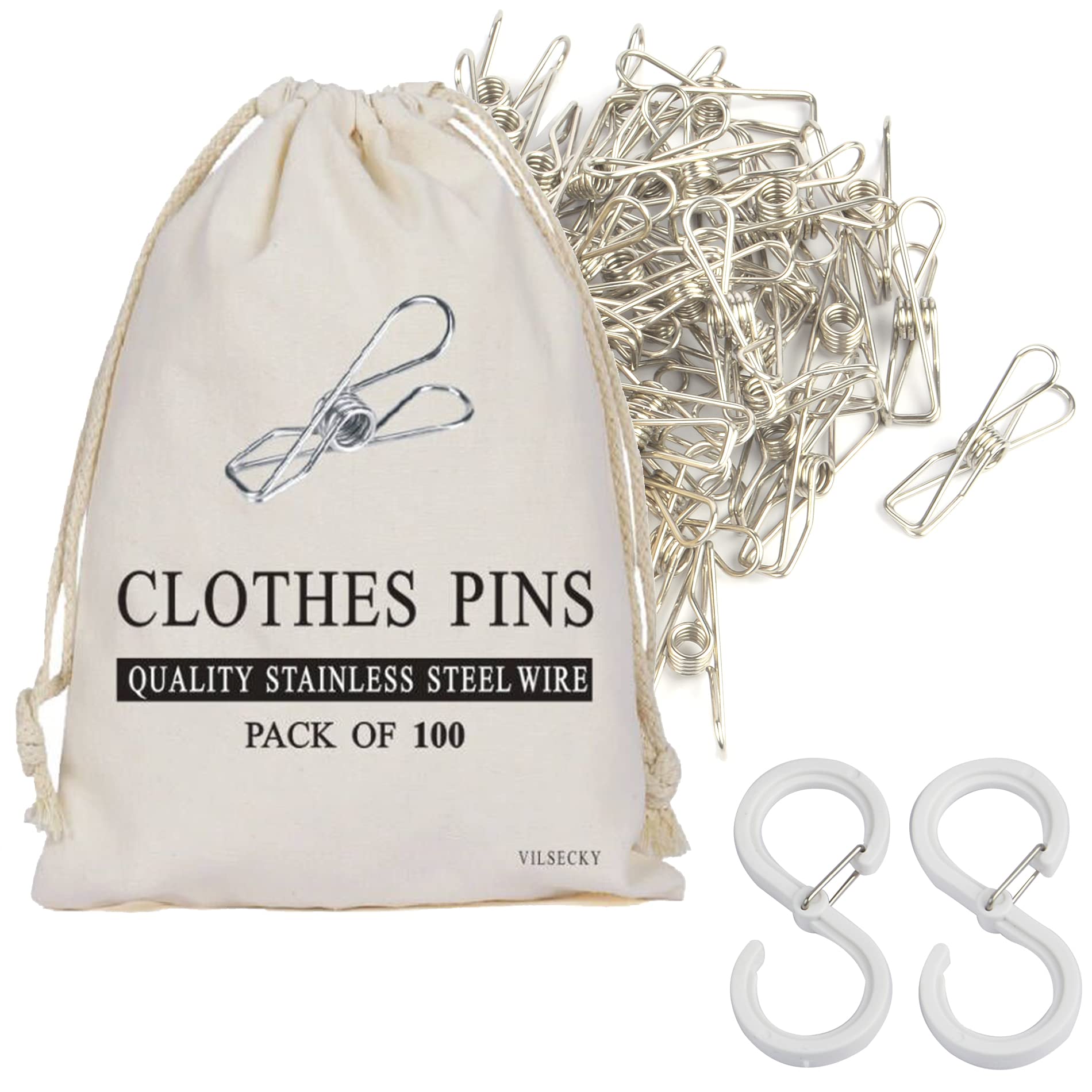 100 Pcs Clothespins Laundry Chip Clips (100 Count)