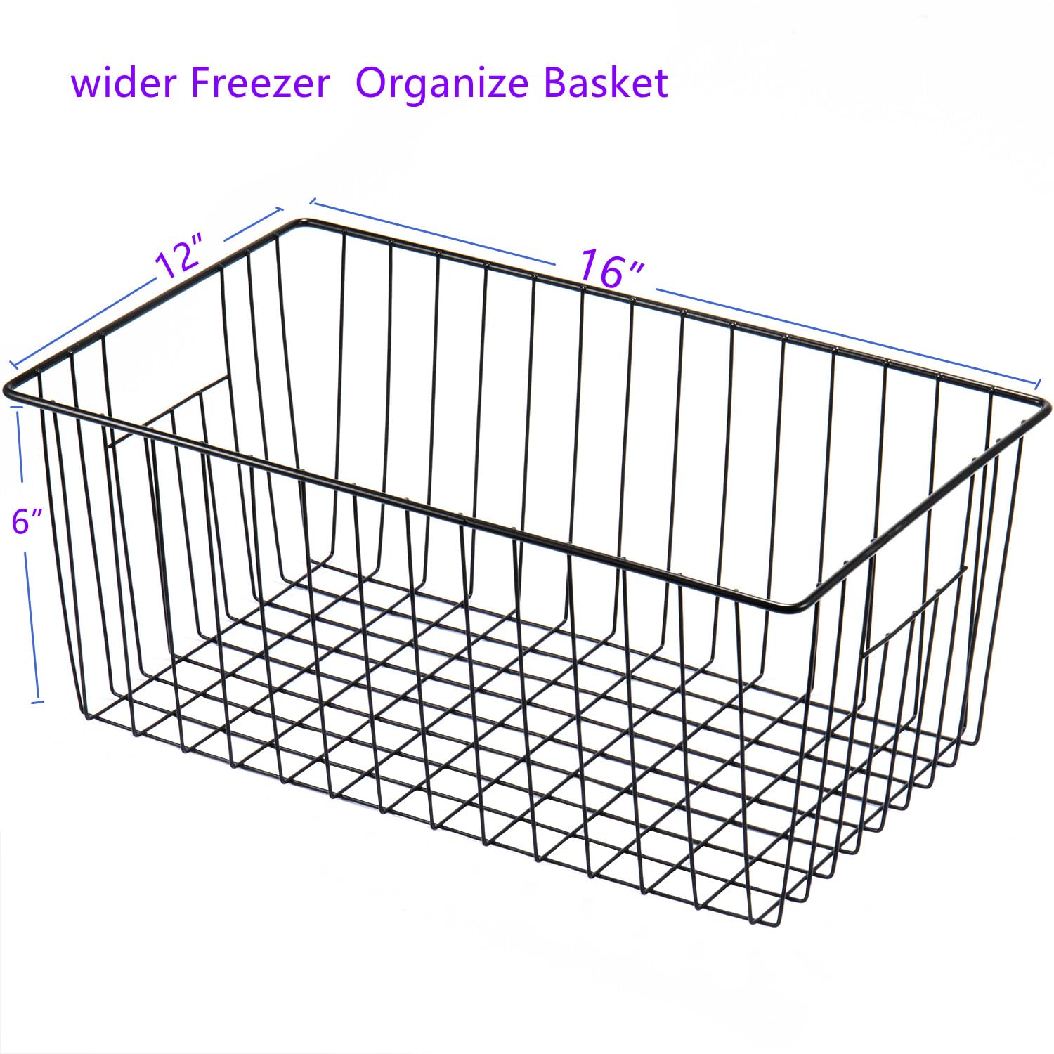 16" L x 12" W Wider Freezer Storage Organizer Baskets Container (6 Count)