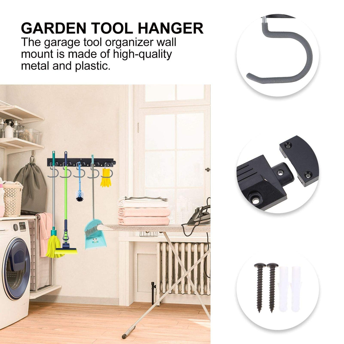 Garage Tool Organizer Wall Mount Tool Organizer Broom Rack Random Color