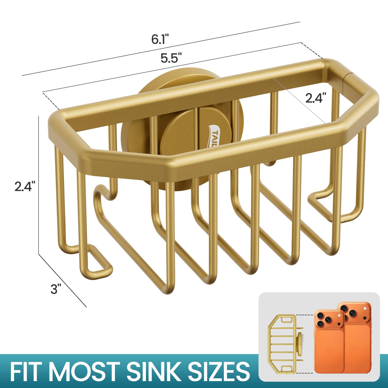 Sponge Holder for Kitchen Sink with Suction Cup
