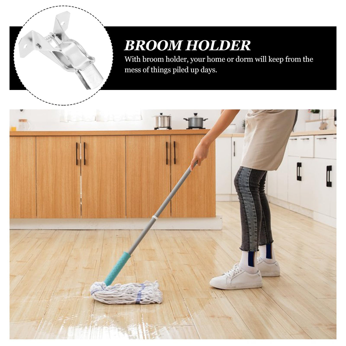 10pcs Wall Mounted Broom Gripper and Mop Holder Clips Heavy Duty Utility Hooks for Home Organization and Cleaning Tool Storage