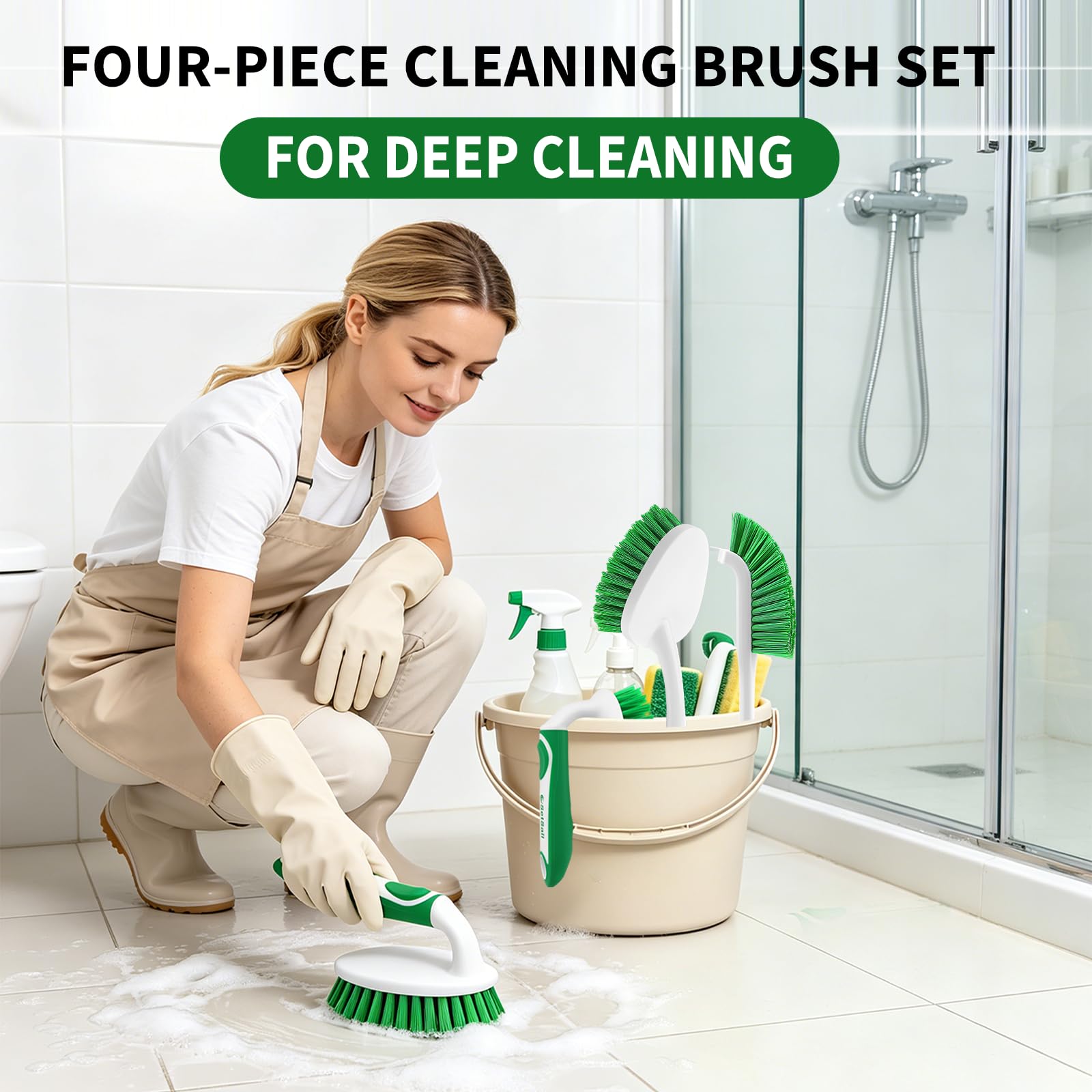 Scrub Brush Set of 4 Pack (4 Count)