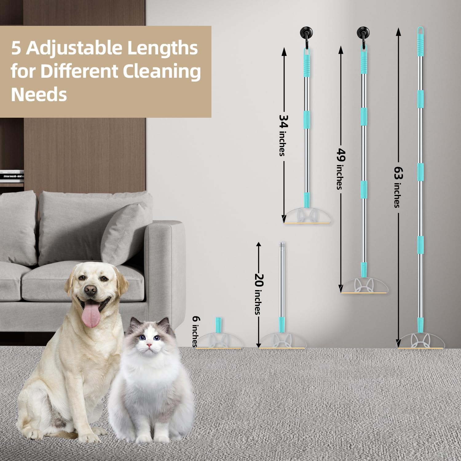 63‘’Ultra Long Heavy Duty Carpet Rake