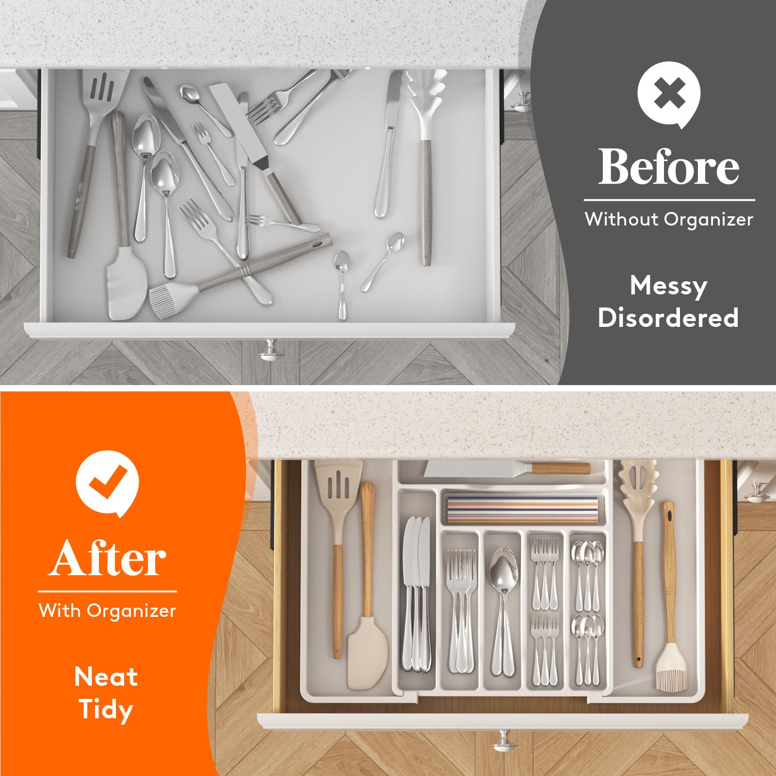 Utensil Organizer for Kitchen Drawer