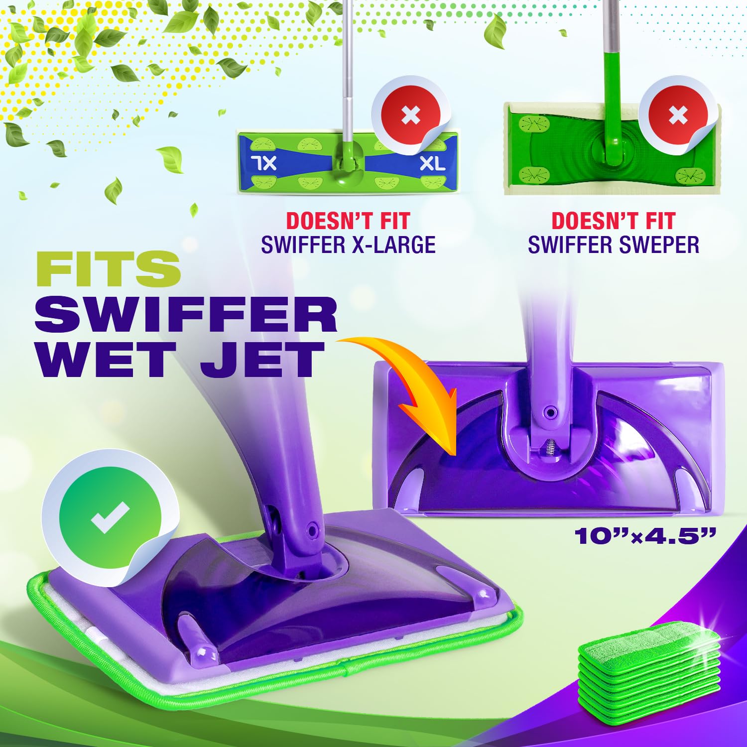 Reusable Mop Pads for Swiffer WetJet Mops (4 Count)