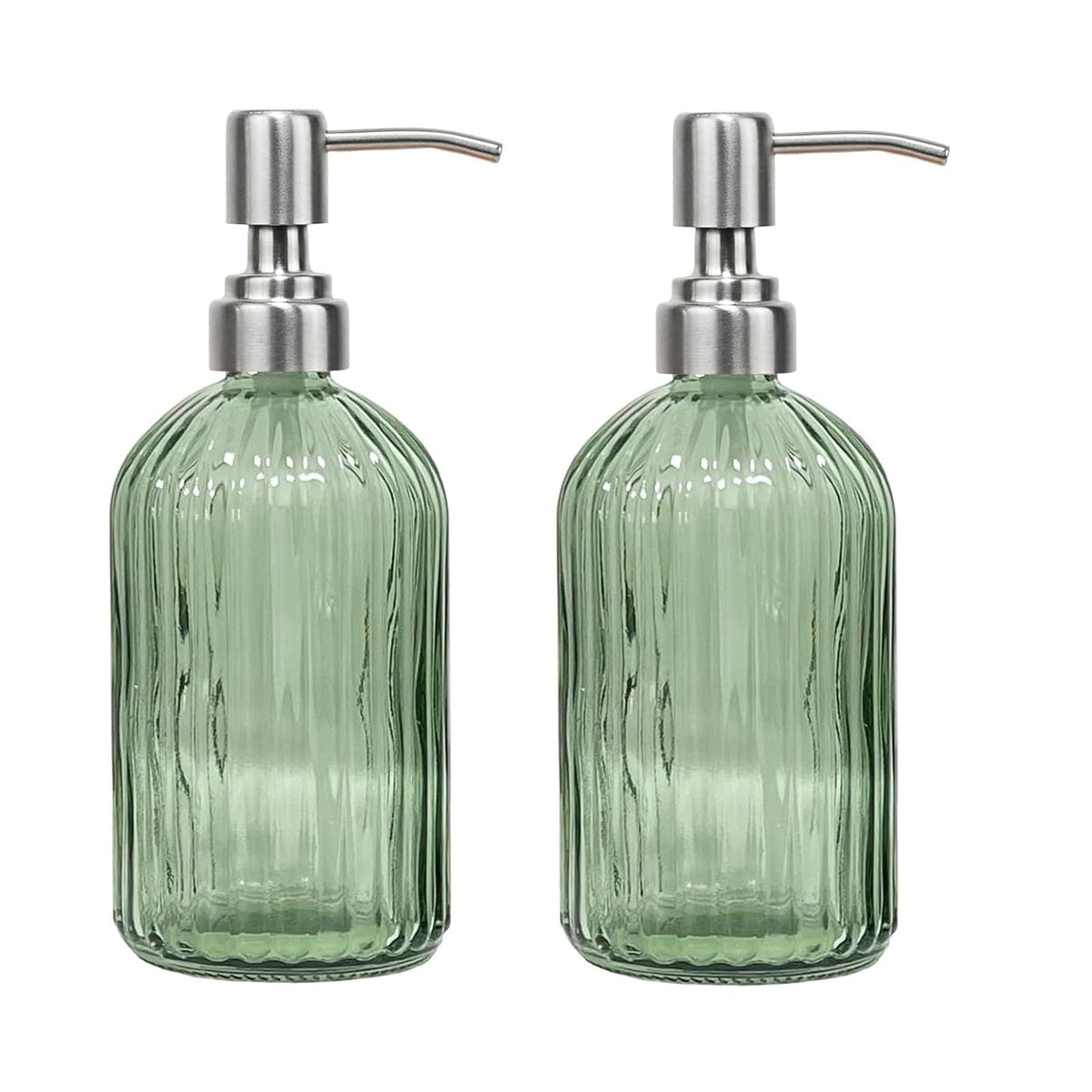 14Oz Green Soap Dispenser Bathroom (2 Count)