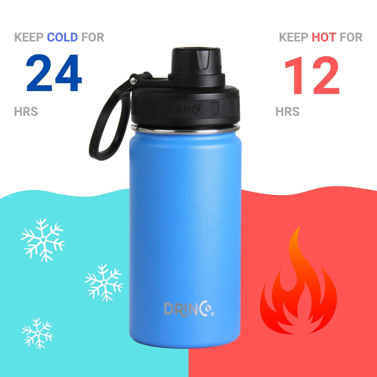 Stainless Steel Water Bottle Spout Lid Vacuum Insulated Double Wall Water Bottle Wide Mouth
