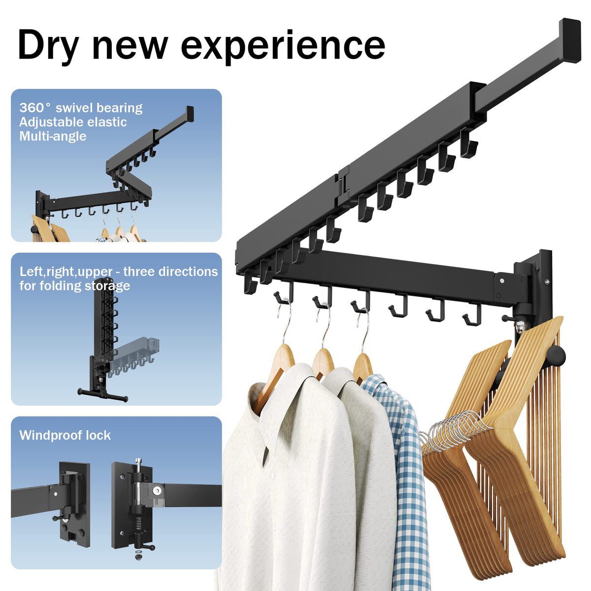 Clothes Drying Rack Wall Mounted