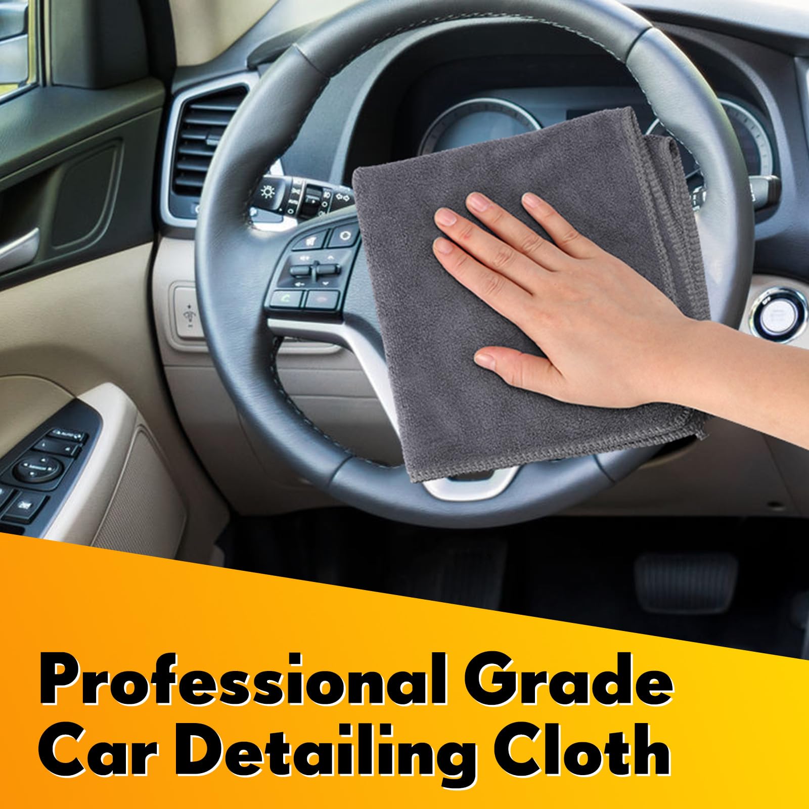 Microfiber Cleaning Cloths for Cars 16 x 16 Inch Ultra Absorbent Car Towels Drying Reusable Cleaning Supplies House Kitchen Window Microfiber Towel (60 Count)