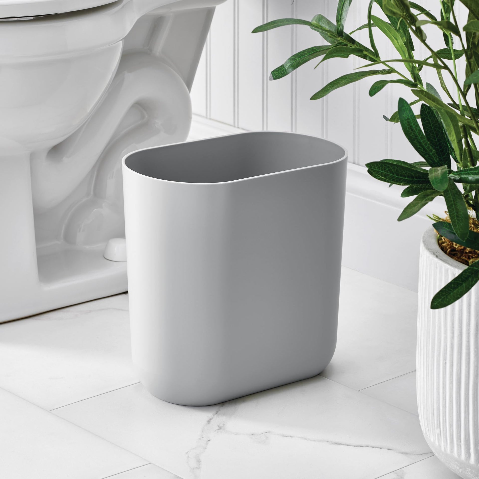 Small Slim Plastic Bathroom Trash Can