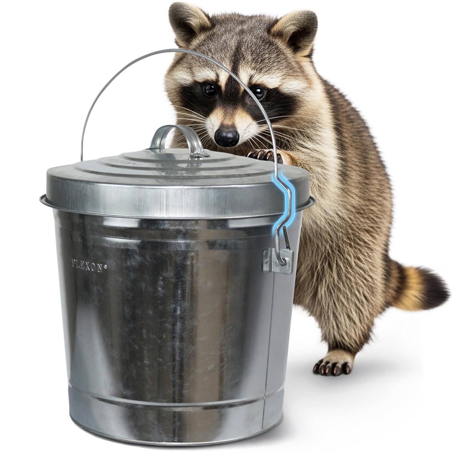 6 Gallon Small Metal Trash Can with Lid Outdoor Locking Galvanized Metal Garbage Can with Lid for Poultry Feed Bird Seed Storage Ash Galvanized Bucket