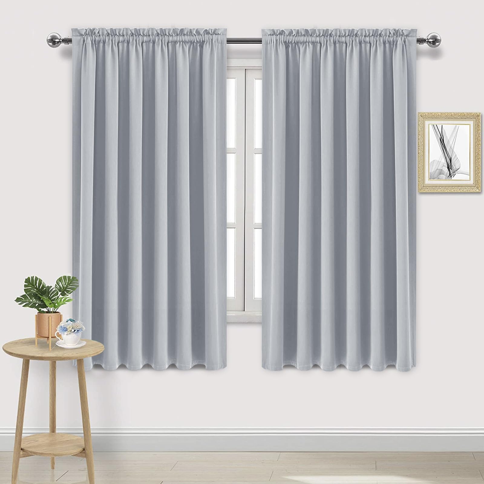 Wide Blackout Curtains for Living Room 70 x 72 Inch Long 2 Panels
