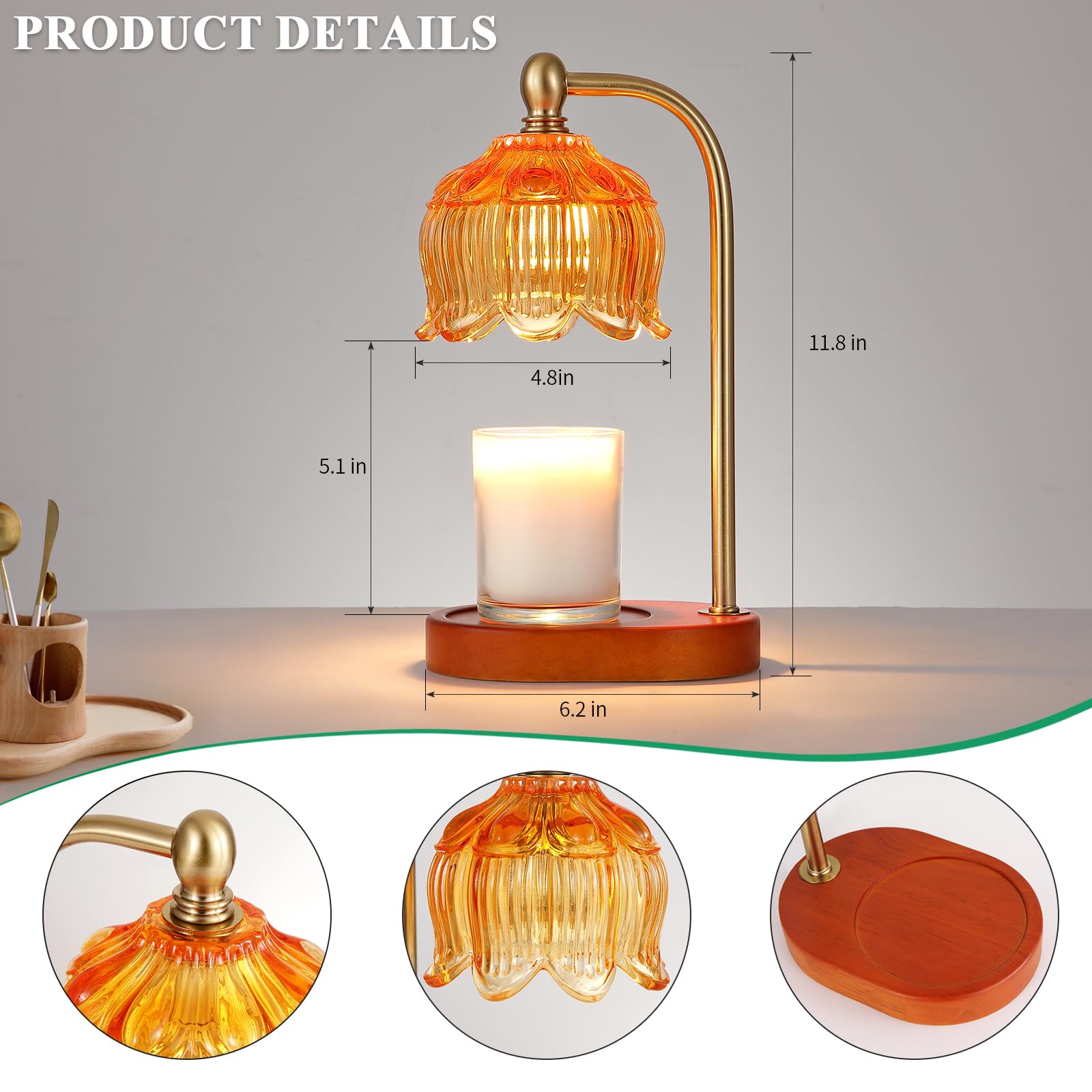 Candle Warmer Lamp with Timer and Dimmer
