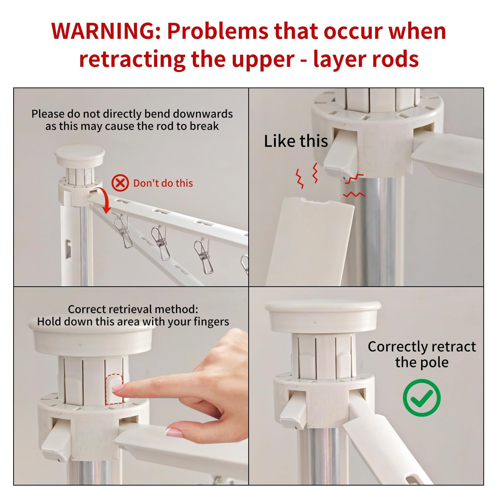 4 Legs Double Layer Clothes Drying Rack