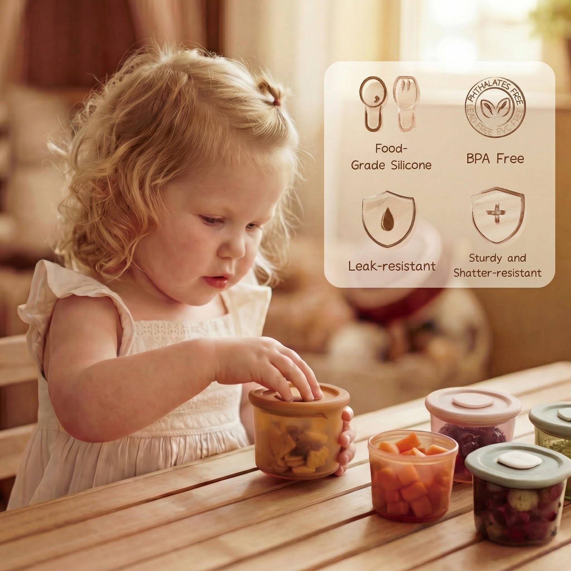 Silicone Baby Food Containers (2 Count)