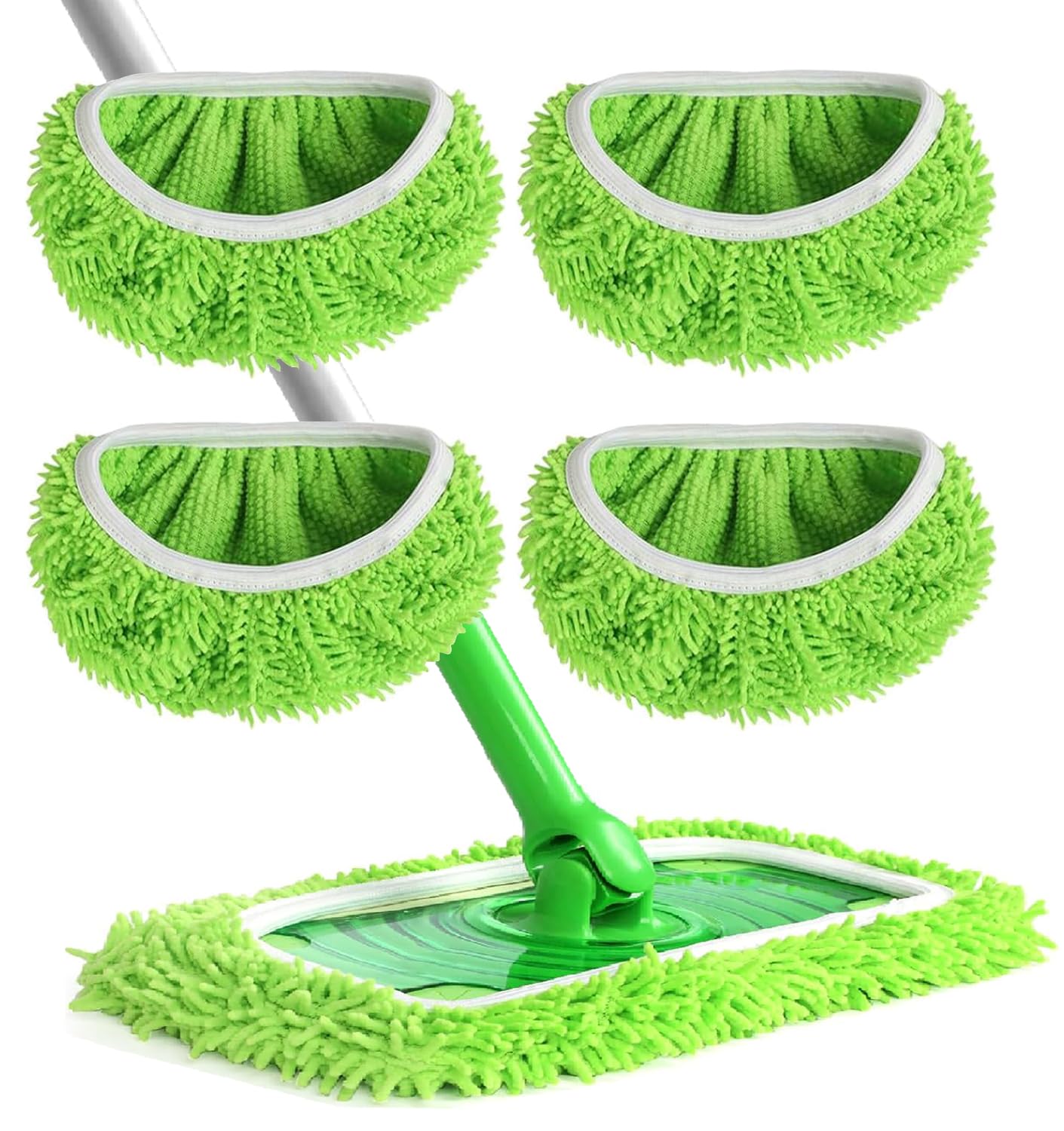 4pcs Reusable Microfiber Mop Pads for Swiffer Sweeper (4 Count)